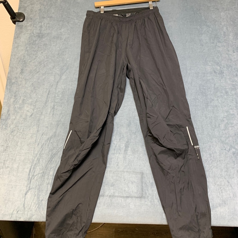 REI Co-Op Cycles Windbreaker Pants Mens Large Black Elastic Waist Tapered Leg